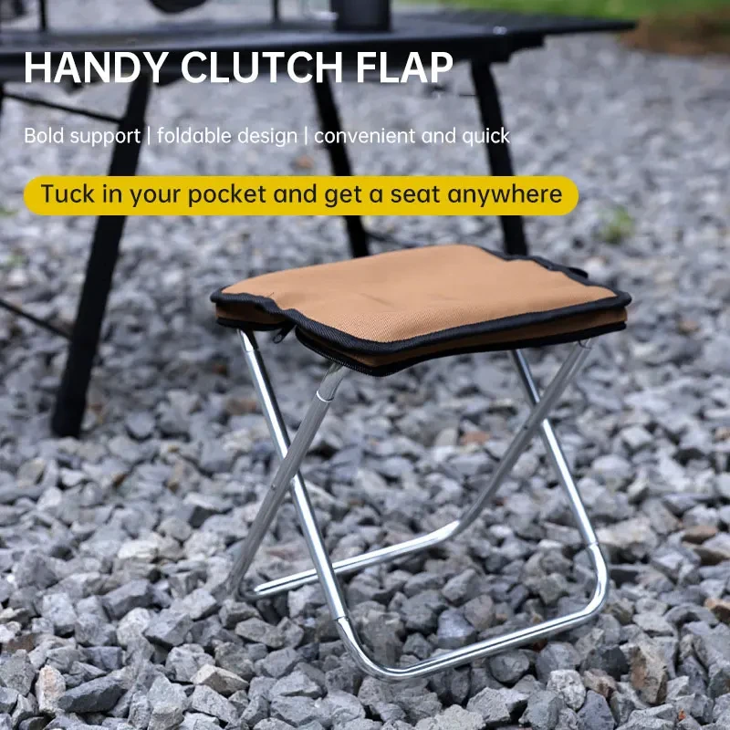 Outdoor Lightweight Camping Stool Folding Fishing Chair with Carry Bag Aluminum Alloy Picnic BBQ Mini Portable Seat Beach Chairs Folding Chair Retractable Stool Fishing Accessory