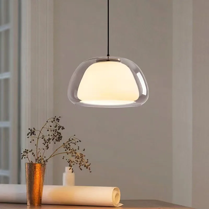 

Simple Nordic Style LED Glass Chandelier Bar Counter Restaurant Hanging Lights Creative Single Head Pendant Lamps Suspension