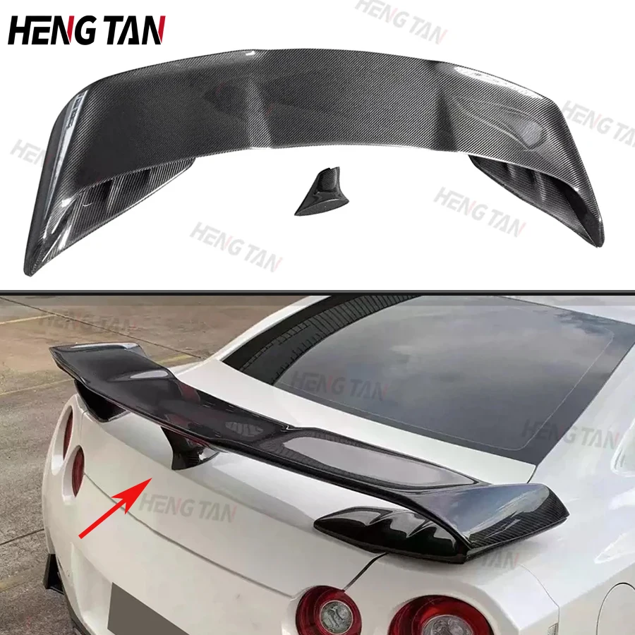 

For Nissan GTR R35 2008-2018 Carbon Fiber High quality Rear Trunk Spoiler Wing Car Trunk Diverter Tail fins parts