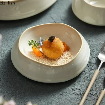 Piatto per la cena in ceramica piatto per bistecca di famiglia piatti per Pasta piatto da Dessert piatto per torta Dim Sum ciotola per torta insalatiere forniture da cucina 1
