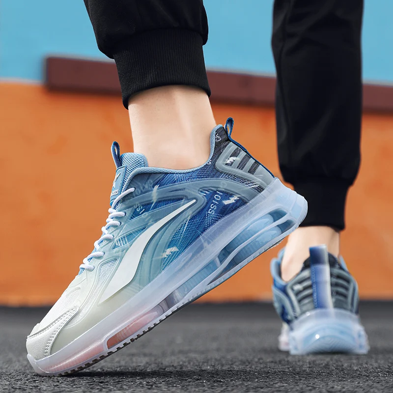 Men's Casual Sports Shoes Mesh Knitted Breathable Eva Outsole Shock-Absorbing and Wear-Resistant Suitable for Running and Training in All Seasons