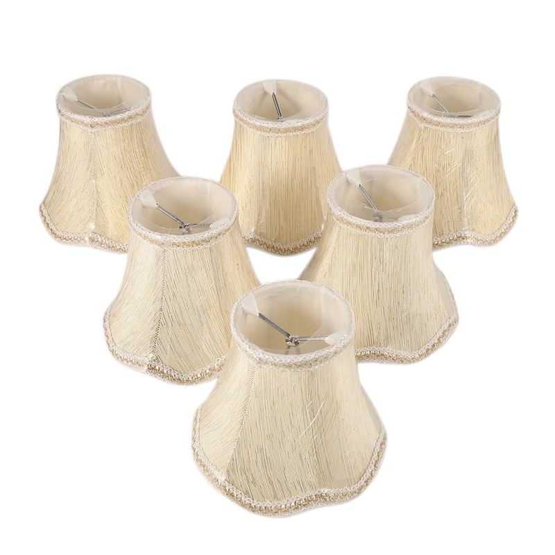 

Set Of 6 Chandelier Shades,ONLY For Candle Bulbs,Clip-On Fitter Lamp Shades