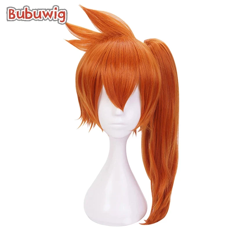 Bubuwig Synthetic Hair Kendo Itsuka Cosplay Wigs Anime Kendo Itsuka 40cm Long Orange Ponytail Wig Heat Resistant
