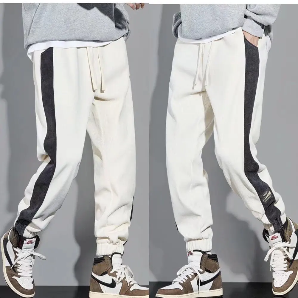 

Trend Corduroy Trousers Men's 2023 Early Spring New Korean Version Fashion Tunic Pants Four Seasons Streetwear Casual Pants Men