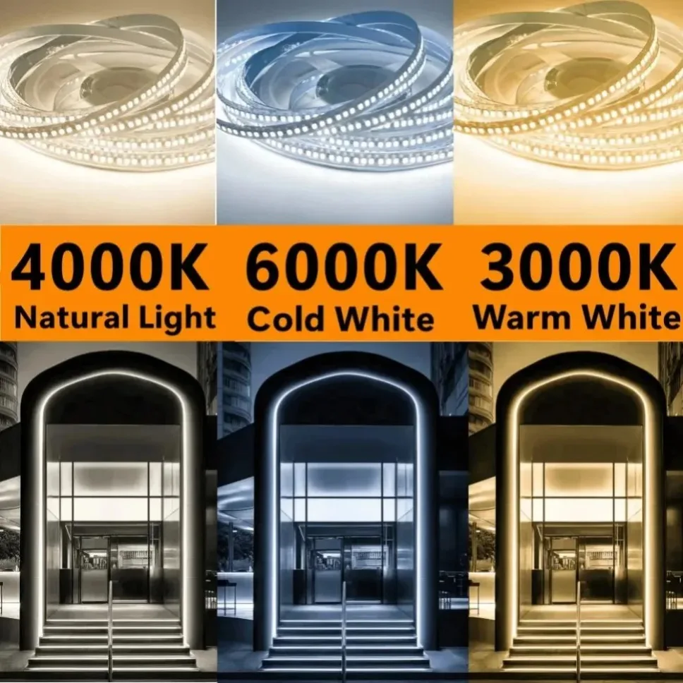 Enhanced LED Strip Light | Flexible Ribbon with 240 LEDs/M | Warm, Natural, Cold White Illumination | Indoor Lighting Solution