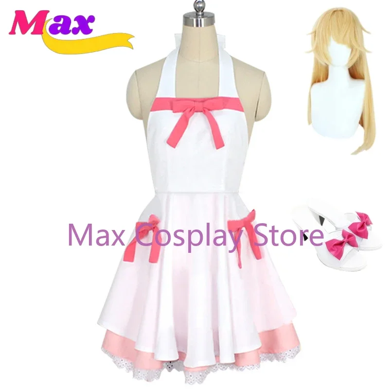 Max cos anime oshino shinobu cosplay traje mulher lolita branco rosa vestido de halloween feito sob encomenda - AliExpress 200000532