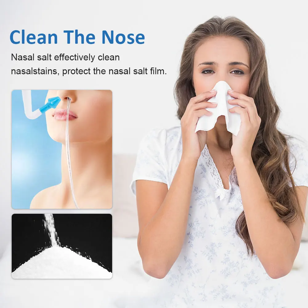 Nose Treatment Nose Wash Cleaner 60pcs 4.5g Nasal Wash Salt Allergic Rhinitis Cleaning Nose Protector Nasal Irrigation Salt Nose Cleaner For Adults Children Care