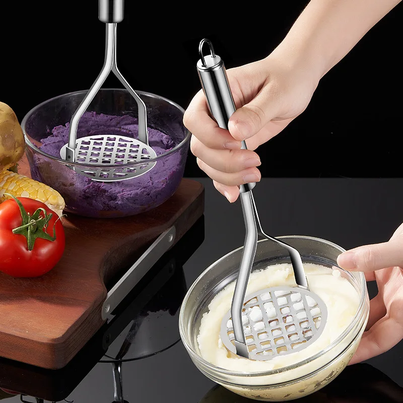 Potato Masher Kitchen Gadget Creative Mud Press Masher Puree Juice Maker Stainless Steel Potatoes Crusher Pusher Fruit Tools Cocina Cozinha