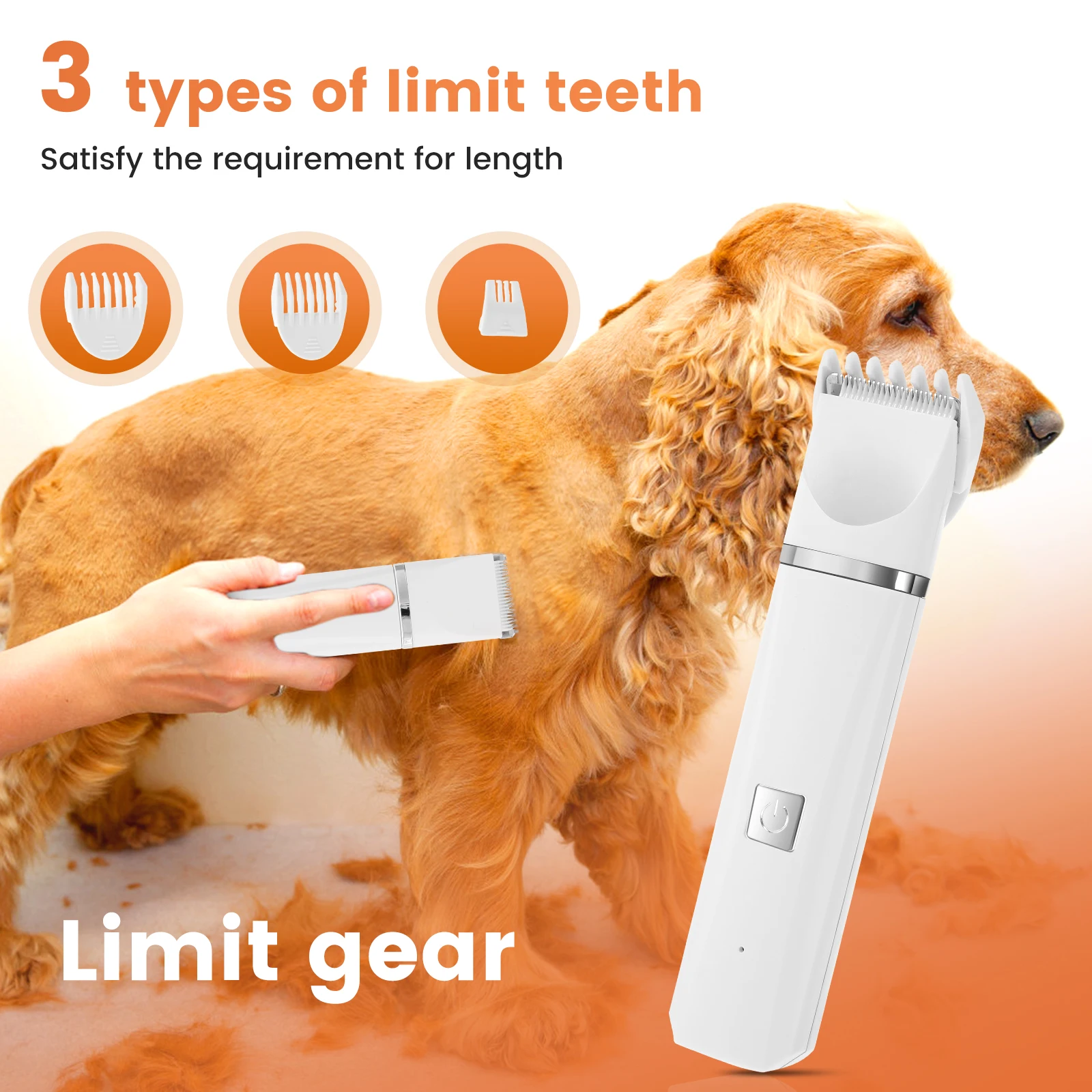 Electric Pet Hair Clipper Low Noise Pet Hair Trimmer Shaver Kit Portable USB Rechargeable Cordless Cat Paw Trimmer for Cat Dog