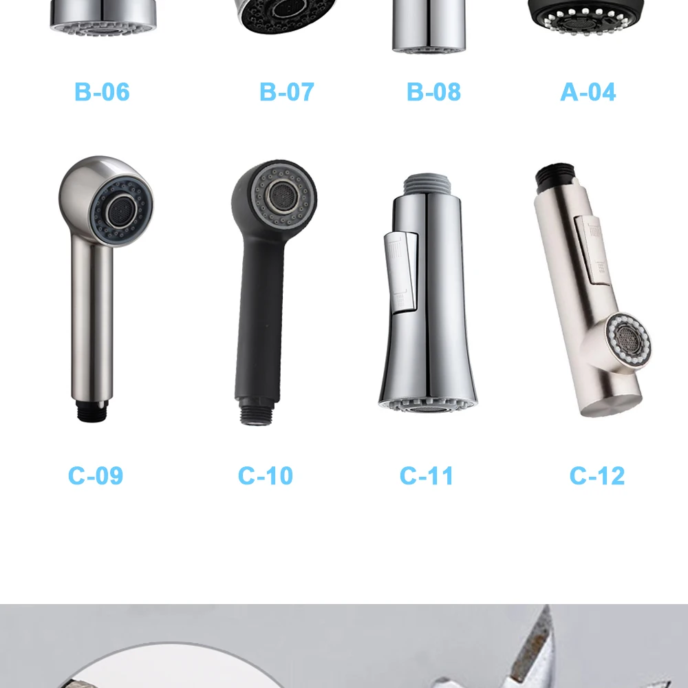 Description Picture 6 of itemG1/2 Kitchen Faucet Head Pull Out Shower Nozzle Sprayer Bathroom Sink Tap Replacement Accessory Black Silver Golden Head Aerator