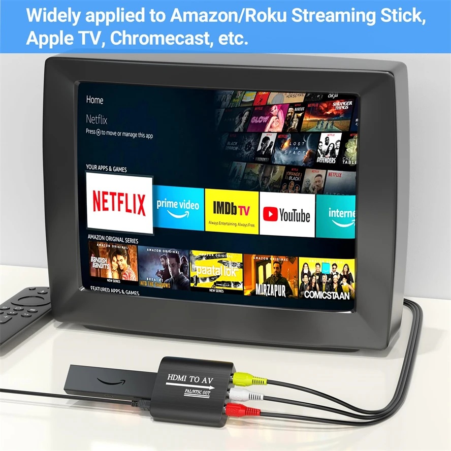 HDMI-compatible TO RCA Composite Scaler Converter 1080P HDMI TO AV Video Adapter Support NTSC PAL Output For For HDTV Projector
