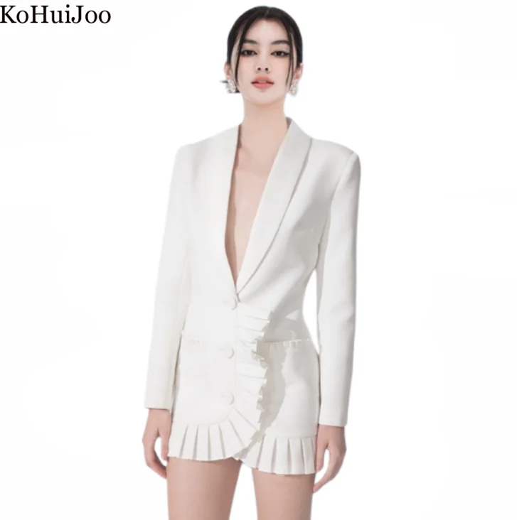 

Traf 2023 Woman Formal Occasion Dresses White Single Breasted Ladies Slim Dress Crease Elegant and Pretty Women's Dresses