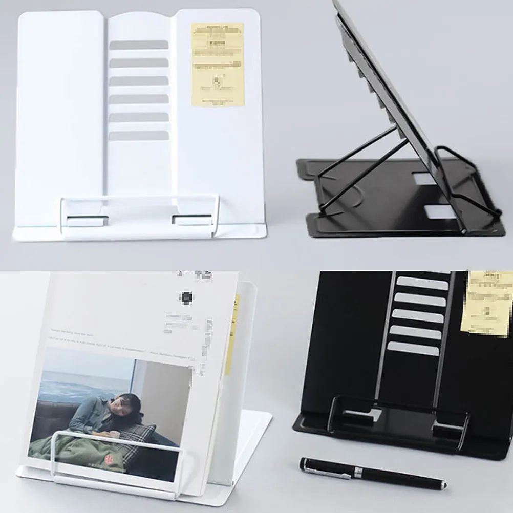 1Pcs 금속 독서 스탠드 조정 가능한 책 홀더 홈 오피스를위한 대형 흰색 다기능 독서 프레임 태블릿 브래킷