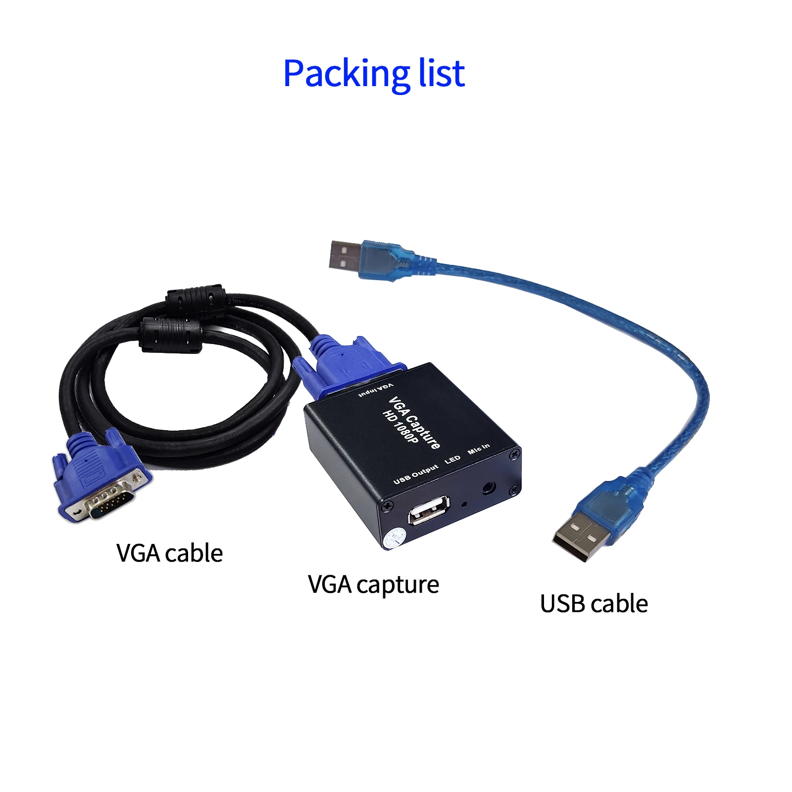 VGA to USB adapter converter with audio and video capture card 1080p Drive-free high-difinition picture quarity 6