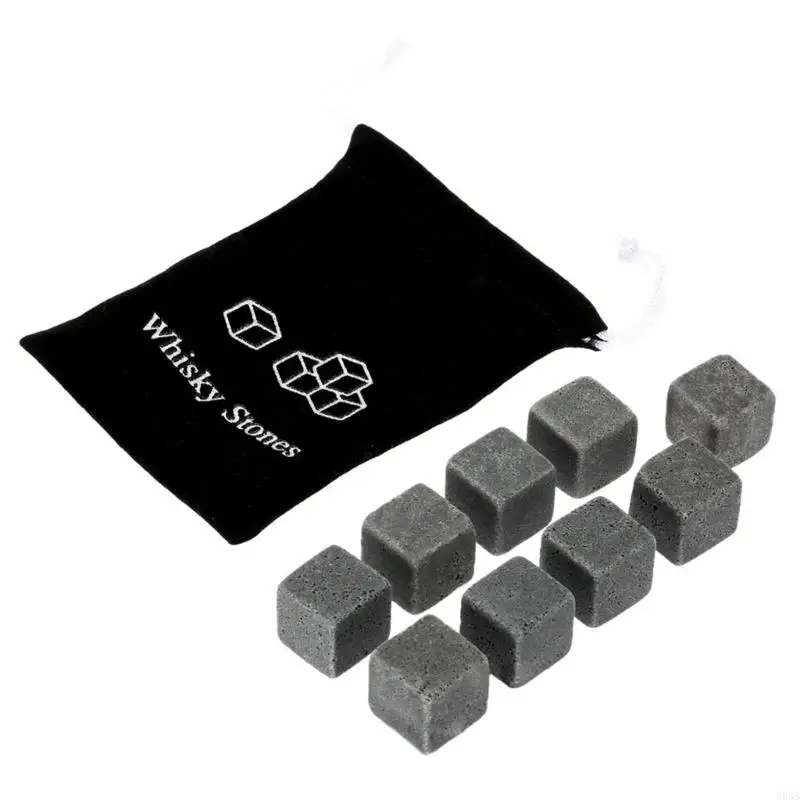 583B 9pcs Stones Chilling Ice Cubes Cooling for Water Drink Men Dad