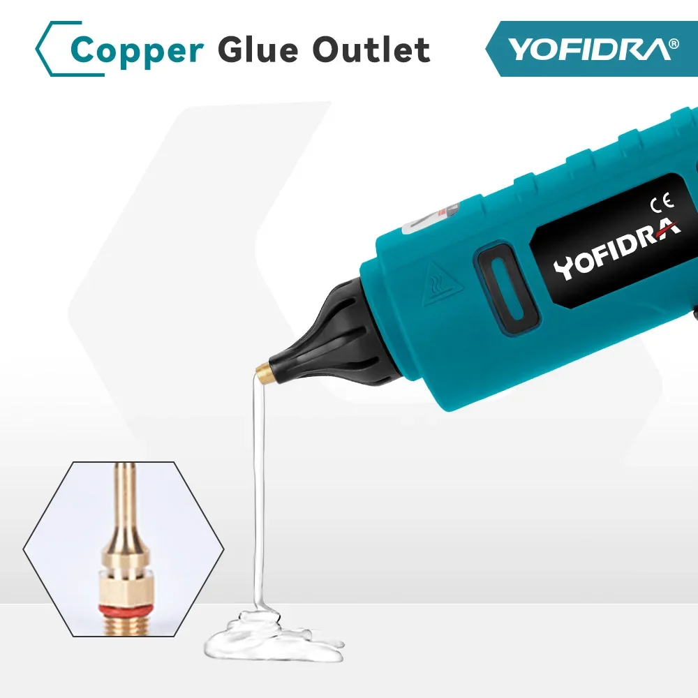 Yofidra 100W Hot Melt Glue Gun Cordless 10PCS 11mm Glue Stick For Makita 18V Battery