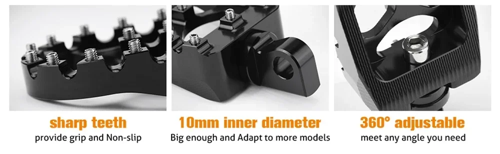 Motorrad-Fußrasten CNC Wide Fat 360 ° Drehbare Verstellbare Fußrasten für Softail Sportster XL 883 1200 Dyna Street Glide – Detail 3