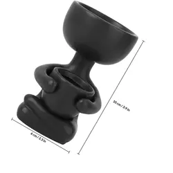 White Sitting Human Shaped Ceramic Planter - Creative Desktop Decoration and Succulent Container (Black)