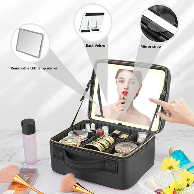 Smart LED Cosmetic Case With Mirror