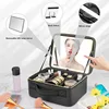 Smart LED Cosmetic Case With Mirror Travel Makeup Bag Large Capacity Female Beautician Skincare Product Makeup Case For Women 6
