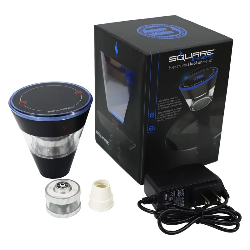 Square Hookah Bowl Set Rechargeable Electric E-Head for Tobacco Shisha Water Pipe 420 Smoking Accessories