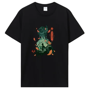 Genshin Impact Xiao Kaedehara Kazuha Hu Tao T-shirt Men Vintage Game Tshirt Cotton Clothing Graphic  Tees Women 1