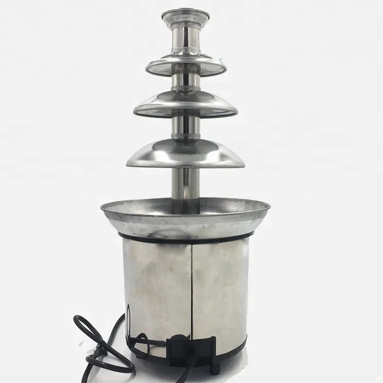 4 Layer 4-Tier Family Chocolate Fuente Machine Electric Chocolate Fountain Heating Waterfall Machine