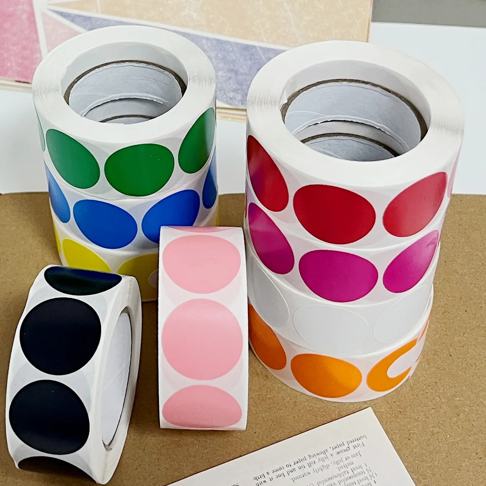 500 Stück runde herzförmige leere handgefertigte Aufkleber, 2,5 cm, bunte Papieraufkleber, Scrapbooking-Aufkleber, Party-Geschenk, Dekorationen, Etiketten – Detail 5