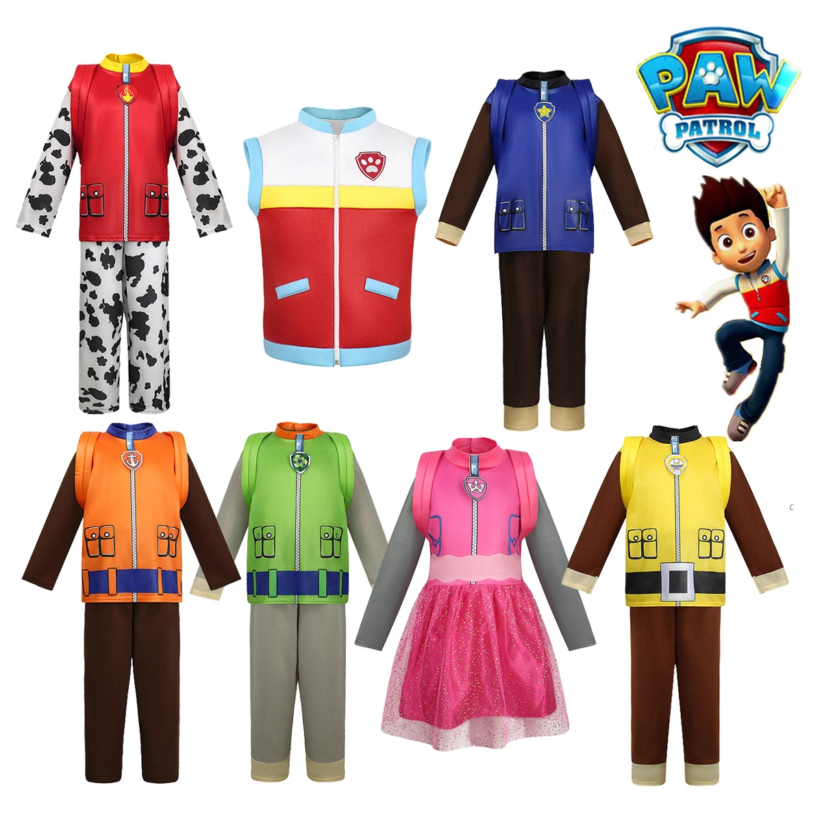 Paw Patrol Ryder Cosplay Kids Boy Girl Birthday Captain Paw Patrol Costume Cartoon Chase Skye Party Role Regalo Di Natale