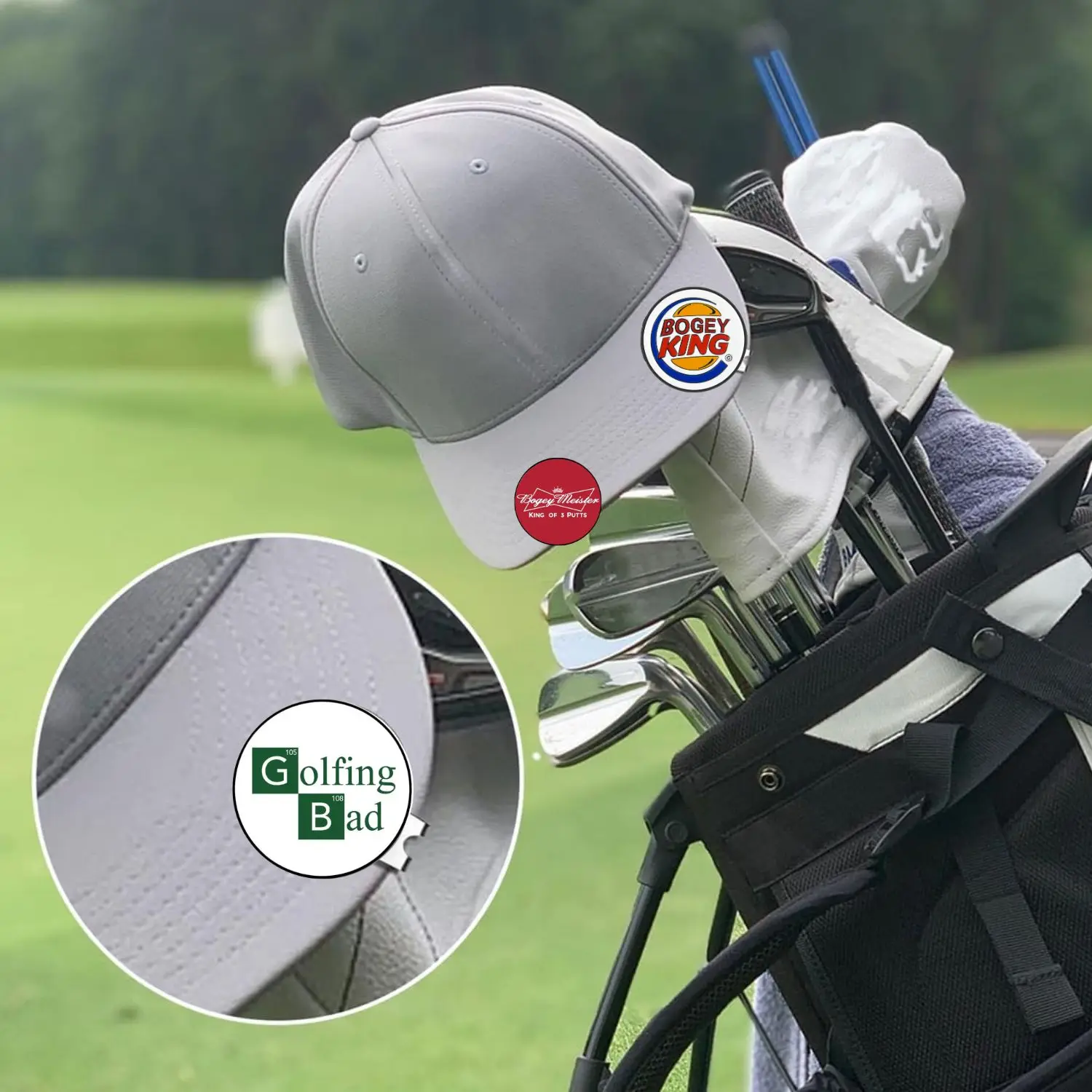 3-Pack Premium Golf Ball Markers with Magnetic Hat Clip – Funny Golf Marker Set for Men & Women 3