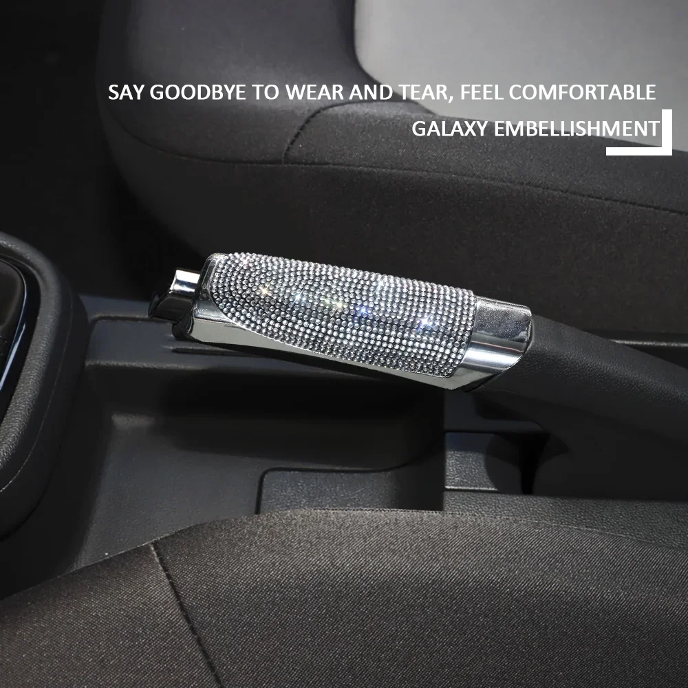 Universal Crystal Car Handbrake Covers Anti-slip Auto Gear Shift Collars Diamond Car Bling Accessories Interior for Woman