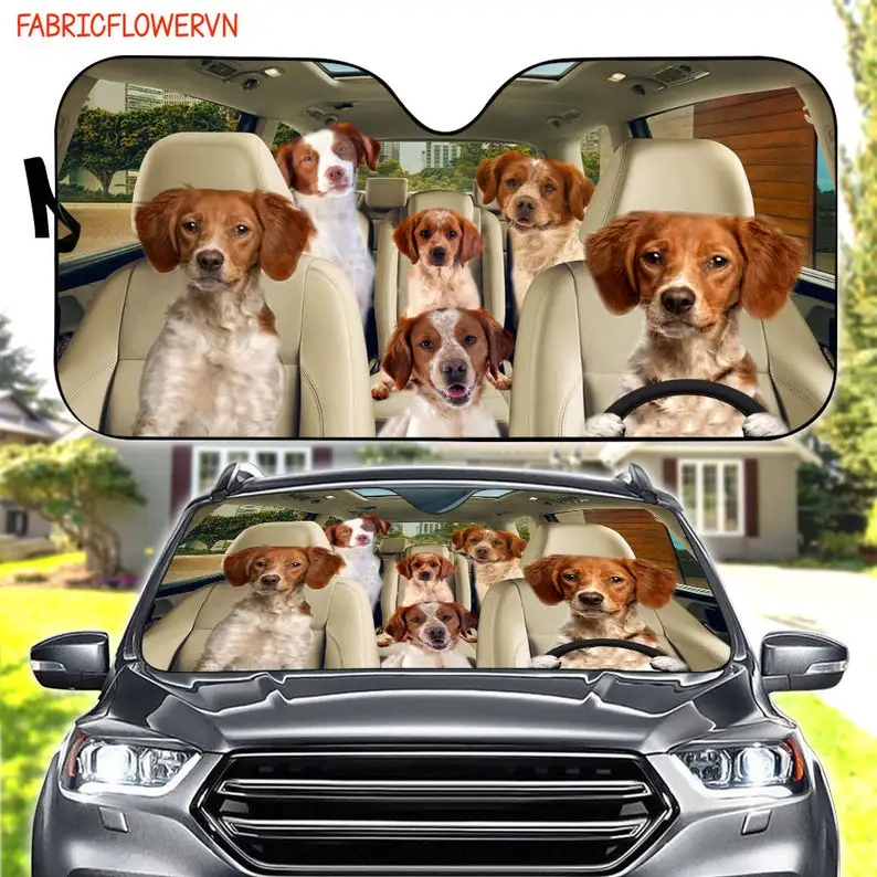 

Brittany Spaniel Car Sunshade, Spaniel Car Decoration, Dog Windshield, Dog Lovers Gift, Dog Car Sunshade, Gift For Mom, Gift For