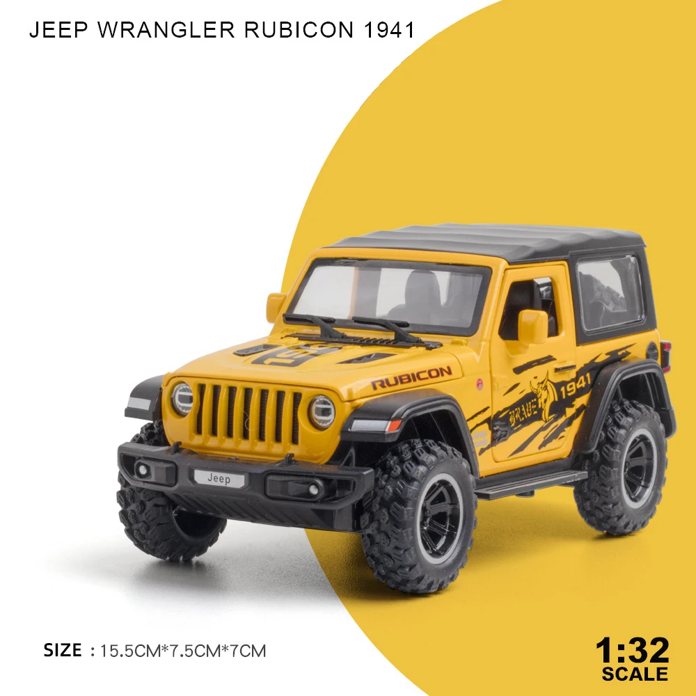 1/32 Jeep Wrangler Rubicon Alloy Model Car Metal Diecast