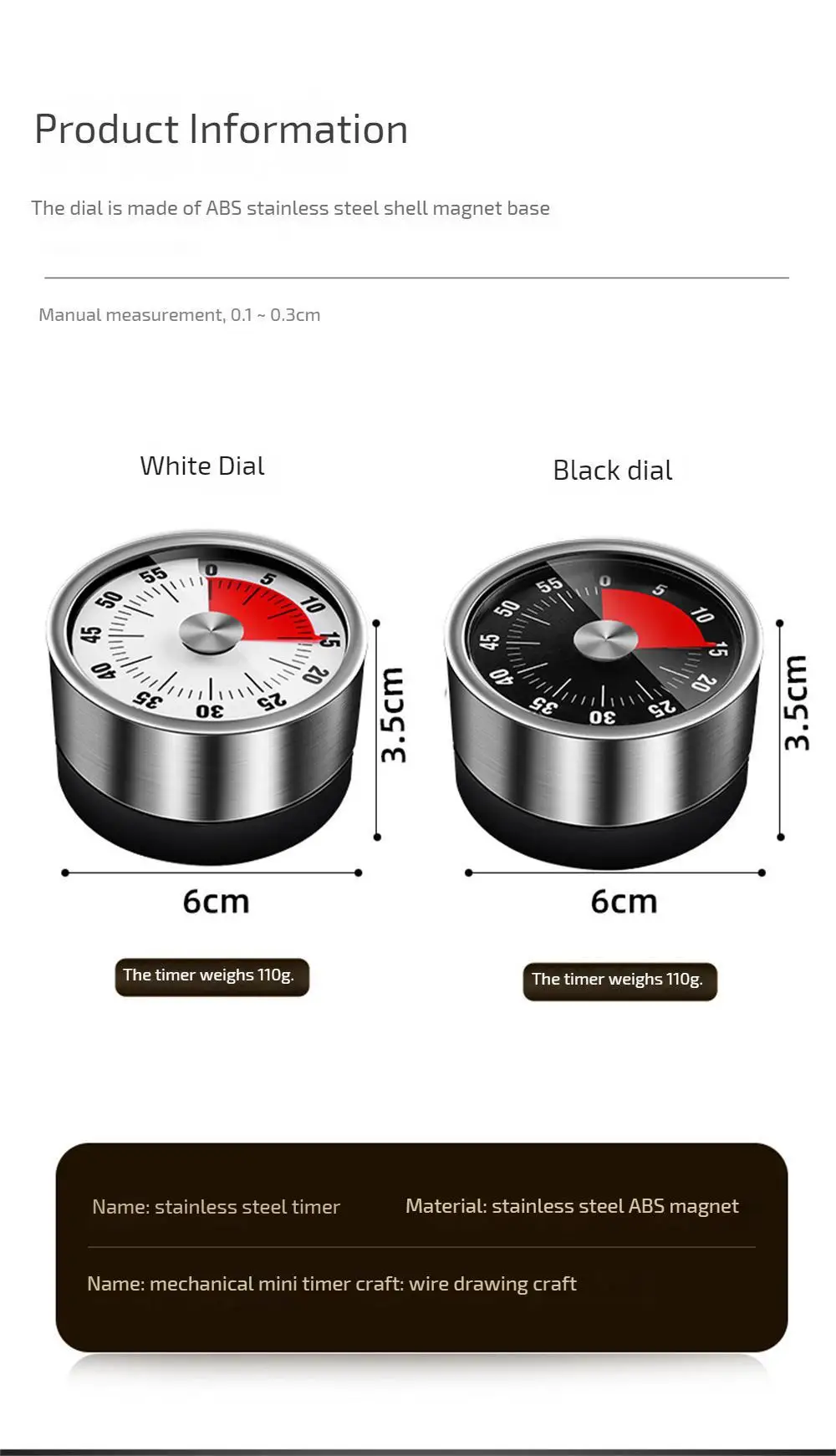 Description Picture 2 of item1pc Visual Timer Mechanical Countdown Timers Kitchen Classroom Baking Clock For Teaching Meeting Cookin Working