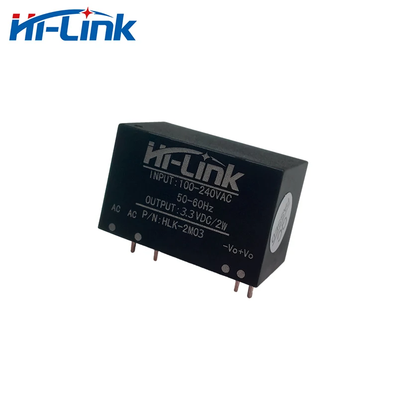 5pcs/lot HLK-2M03 2W 220V to 3.3V Smart Home Switch Hight Efficiency Step Down AC DC Module