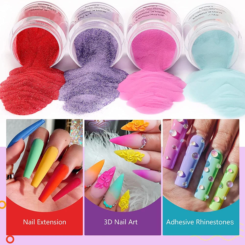 Acrylic Powder Carving Nail Polymer Dip Extension 3in1 Crystal Powder Manicure 1oz/30g nail powder,nail powder set