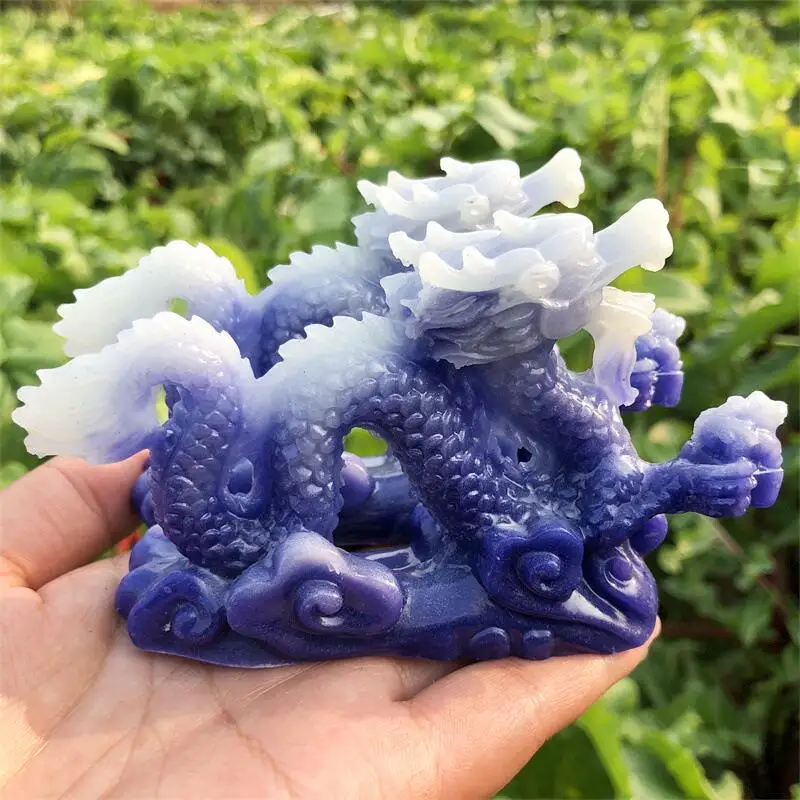 

Полимерный светящийся камень Дракон кварц резной полированный резьба Кристалл животное подарок домашнее Исцеление фэн-шуй украшение 1 шт.