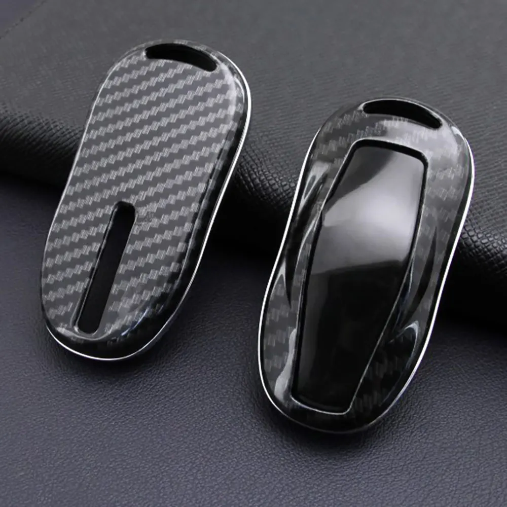 

Carbon Fiber Keychain Shell For Tesla Model X S Car Remote Key Case Fob Cover 1PC