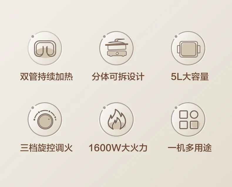 Description Picture 3 of item220V Electric Hot Pot Cooker Split-style Multi-functional Steaming Pot with Noodle Cooking Small Electric Pot