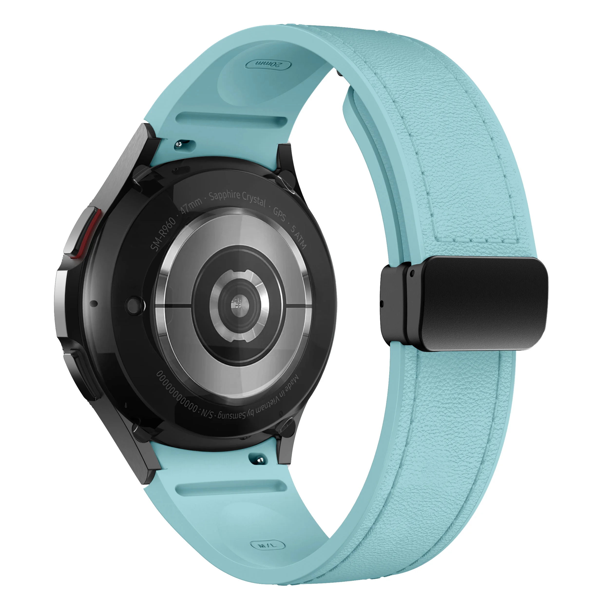 Premium Dual-Material Leather and Silicone Watch Strap Bracelet