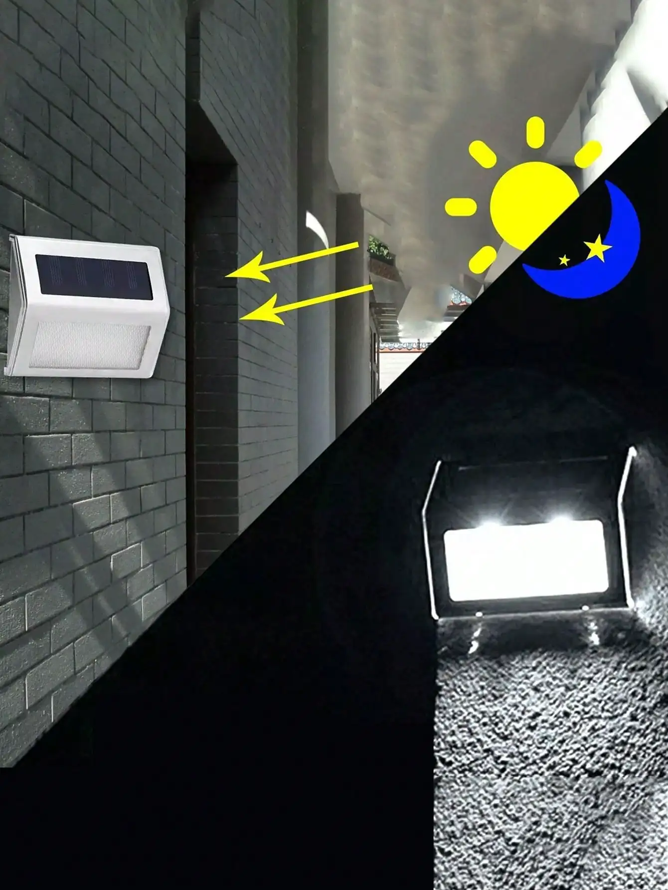 Description Picture 2 of itemUpgraded Solar Panel Solar Fence Lamp Stainless Steel Stair Garden Step LED Light