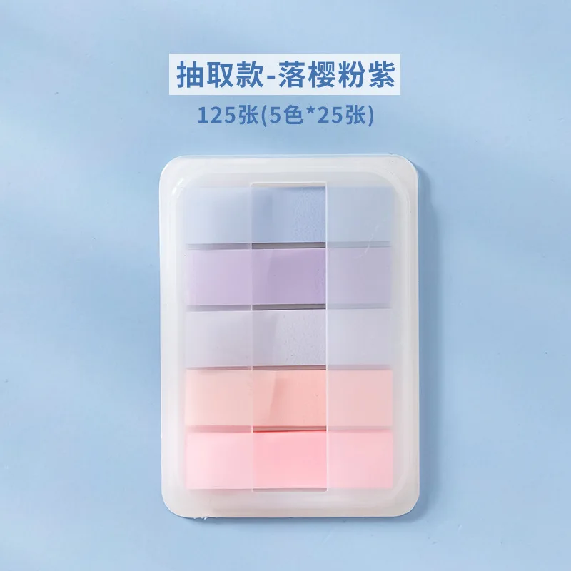 1 PC PET Transparent Index Sticker Morandi Sticky Note Sticker Sticky Note 5 * 20  Office Accessories  Sticky Notes 6