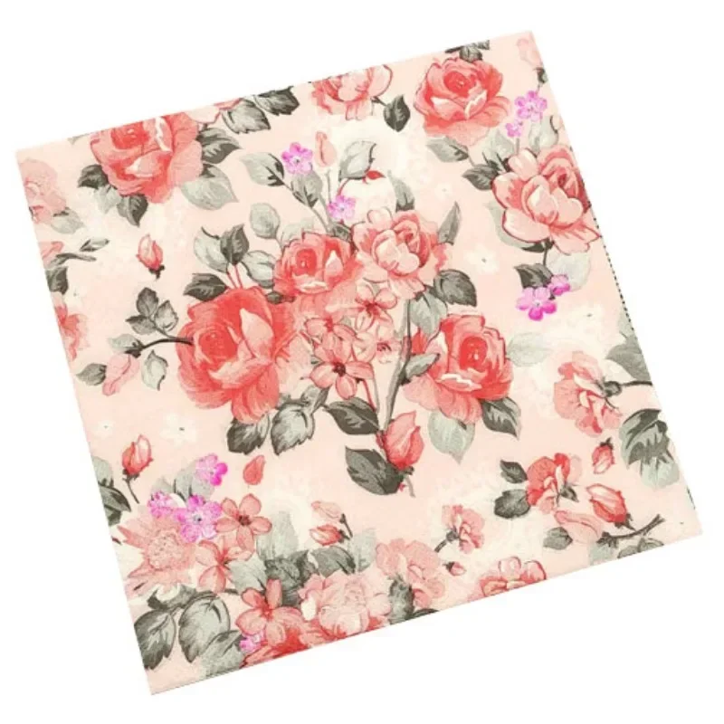 Colourful Printed Napkins Red Flowers and Grass Models Paper Wedding Restaurant Decorative Paper 20pcs/pac 33*33cm 2-Ply