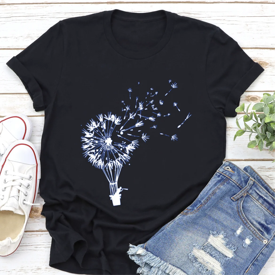 

Модное новое универсальное летнее платье, футболка с забавным мультяшным принтом одуванчика, топ с коротким рукавом, базовая футболка с узором, базовая футболка.