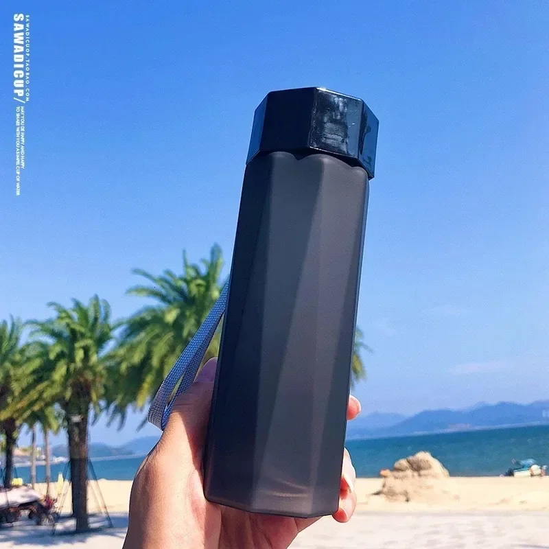 Matte Outdoors Sport Water Bottle with Rope Leak Proof Portable Water Bottles Travel Hiking Camping Bottle Fruit Juice Water Cup