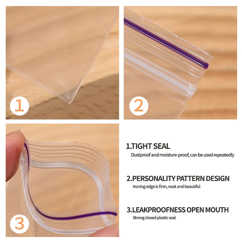 Thickened 10 Silk Purple Line Plastic Sealing Bag 3 Models and Sizes Available 100 Only Contain Deodorant and Moisture-Proo