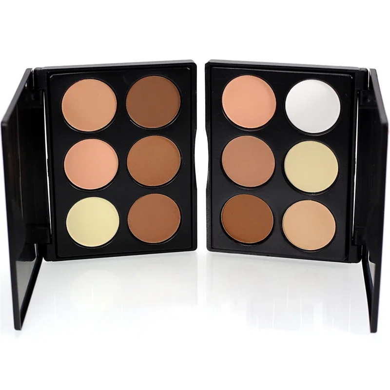 6 Colors Face Highlighter Powder Palette Corrector Concealer Powder Palette Contouring Highlighter Bronzer Makeup