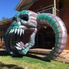 Outdoor Horned Inflatable Skull Arch Giant Airblown Hell Skull Skeleton Head Entrance Archway For Halloween Party Decoration 1