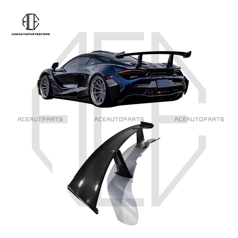 

Для McLaren 720s 2015-2018 задний бампер спойлер из настоящего углеродного волокна задний багажник губа крыло