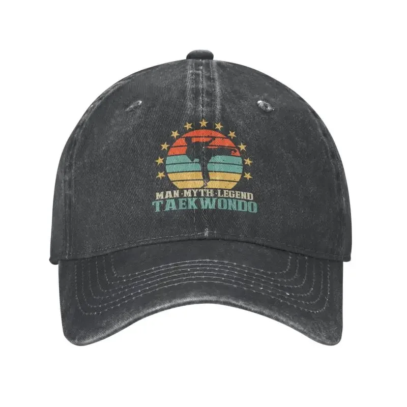 

Classic Cotton Retro Taekwondo Baseball Cap for Men Women Adjustable The Man The Myth The Legend Tae Kwon Do Kick Dad Hat Sports